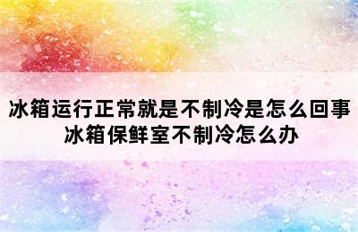 冰箱运行正常就是不制冷是怎么回事 冰箱保鲜室不制冷怎么办